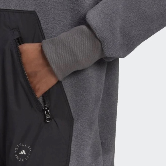 Stella McCartney Adidas FU0738 Longline Fleece Sweatshirt Gray size Small S - Picture 3 of 6